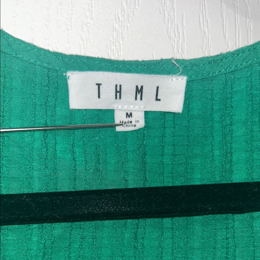Green Pleated Women's Top - Picture 3 of 3